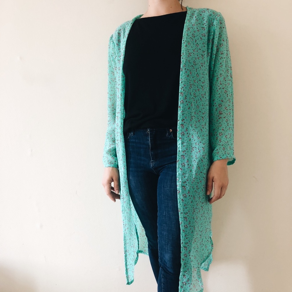 SUMMER GREEN KIMONO BOHO BEACH COVERUP